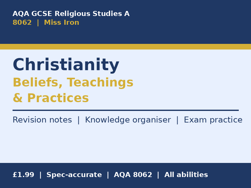 AQA GCSE Religious Studies A (8062) – Christianity Revision Pack
