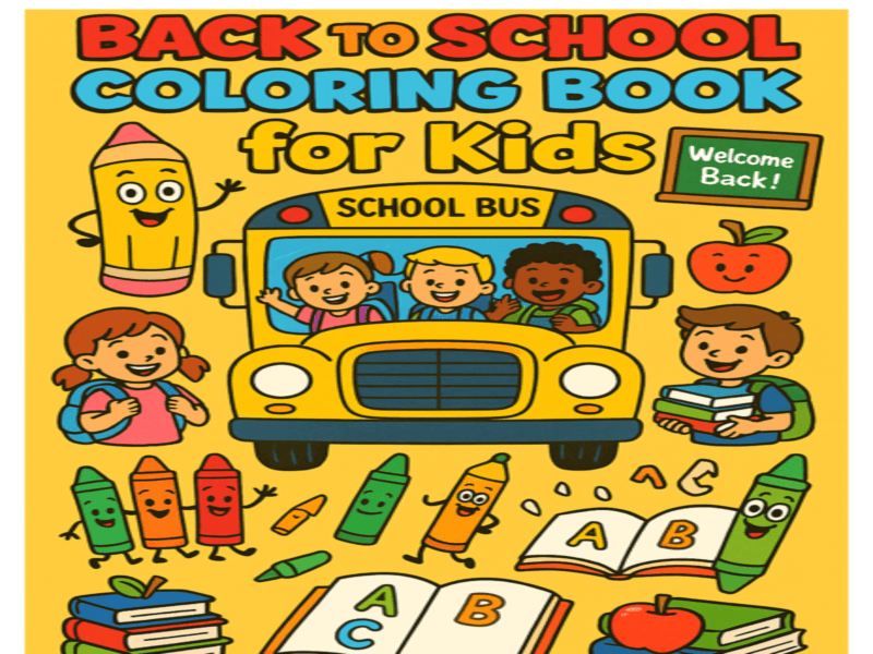 Back to School Colouring Book for Kids Fun & Educational Activities for Ages 4–8