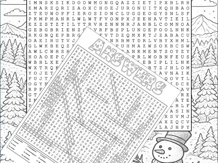 GCSE Geography Christmas Colouring Word Search: Rivers