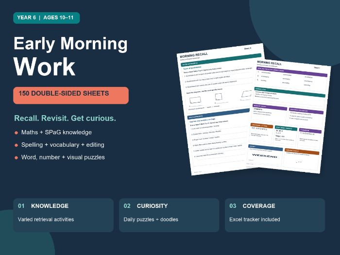 Year 6 Morning Work: 150 Recall Sheets