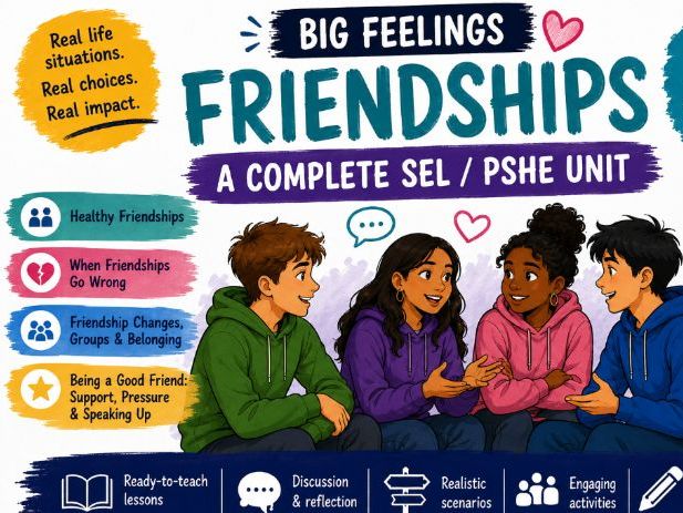 Big Feelings: Friendships (KS3/4 Complete 4-Lesson PSHE / SEMH Unit)