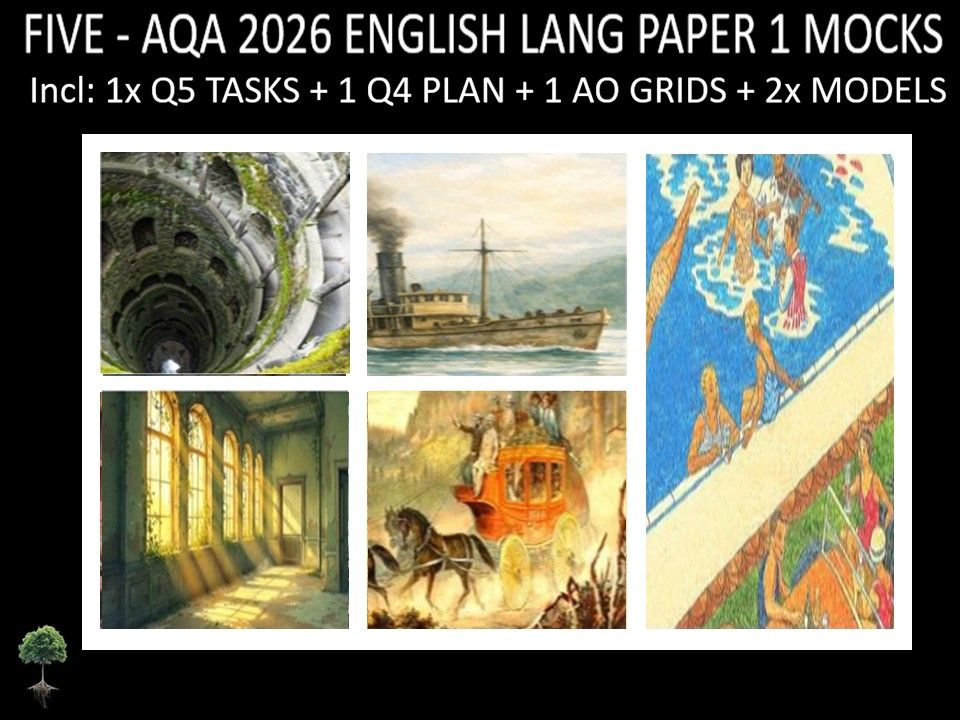 FIVE - AQA PAPER 1 | 2026 FULL MOCKS | Q5 TASKS | Q4 PLAN |AO GRIDS | MODELS
