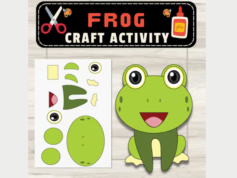 Frog Craft Cut & Paste Activity: Spring March Crafts Activities