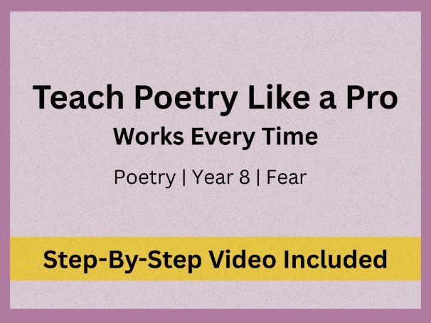 Poetry Writing Lesson: Creative Writing & Structure | Fear | Year 8 (KS3)