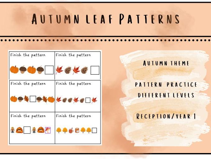 Autumn Repeating Patterns | EYFS Reception Maths | Finish the Pattern