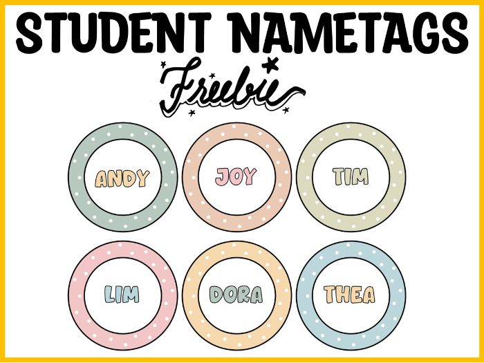 Free Printable Student Name Tags, Free Boho Name Labels, Cubby Tags