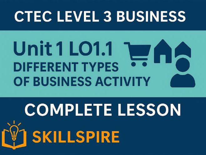 CTEC Level 3 Business – Unit 1 LO1.1 | Types of Business Activity | Complete Lesson Pack
