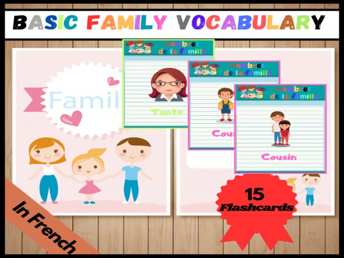 Flashcards Family Members: Worksheet, For Special Education/French