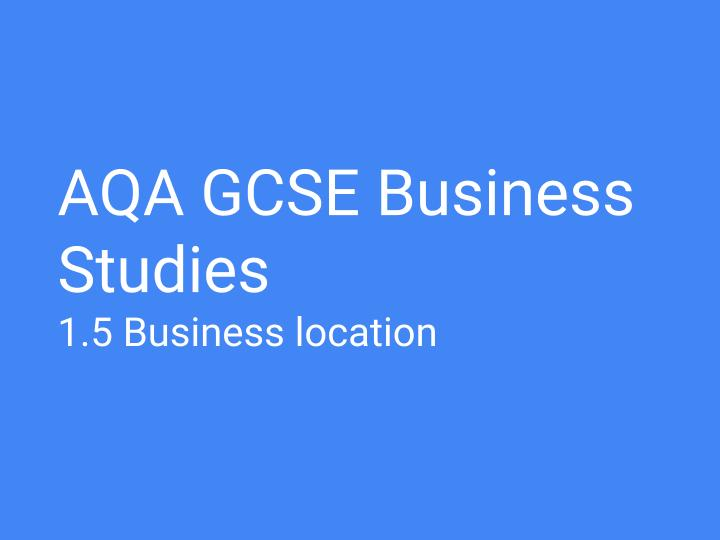 1.5 Business location