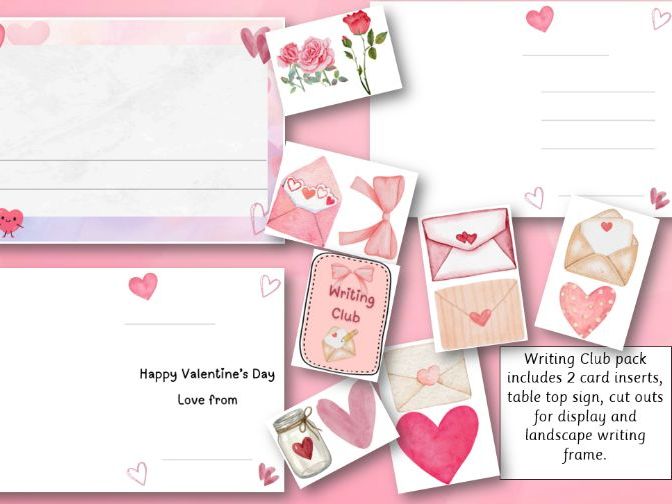 Valentine's day Cards and Writing Frame