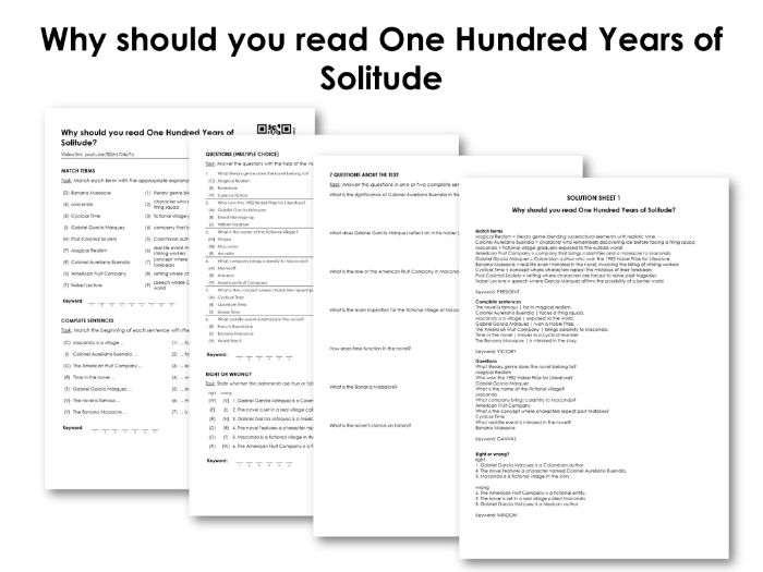 Why should you read One Hundred Years of Solitude Teaching Resources