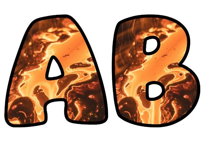 Lava Flow Metal Classroom Display | Lettering Set | Upper & Lowercase, 0-9 and Signs