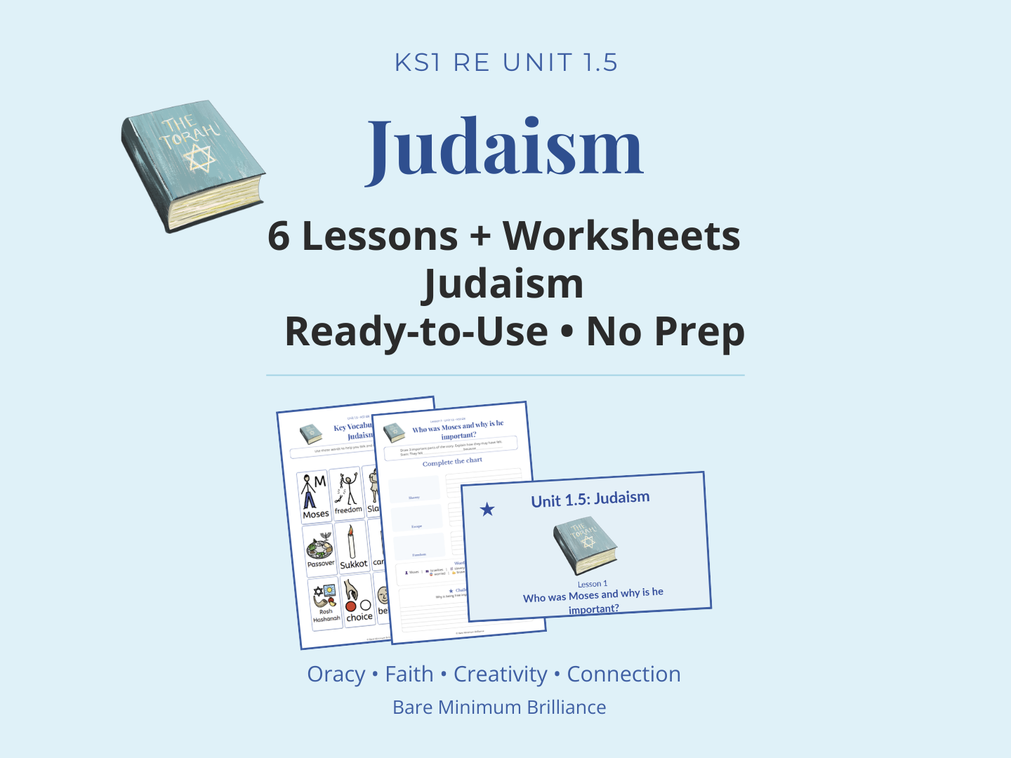 KS1 RE - Judaism: What do Jews believe and how may they live? (Unit 1.5 - 6 Lessons)