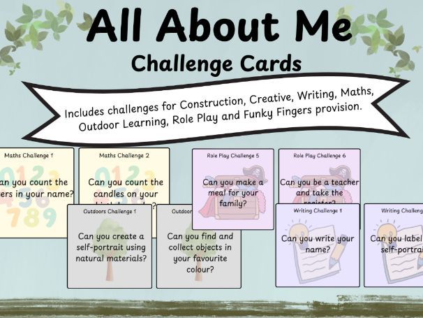 All About Me Challenge Cards | EYFS Continuous Provision