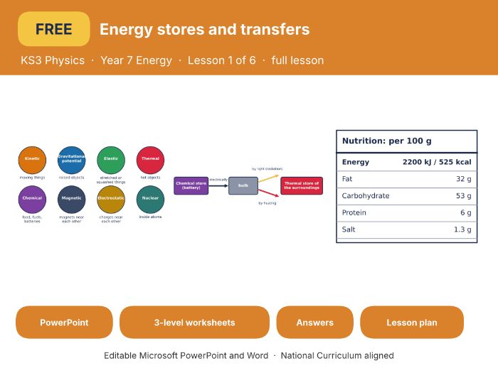 KS3 Physics Lesson: Energy Stores