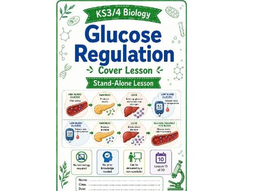 Glucose regulation cover lesson KS4/3 stand alone lesson