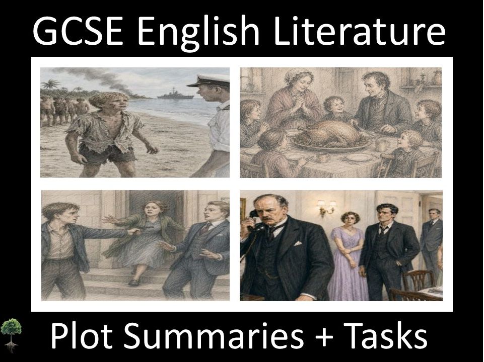GCSE English Literature Plot Summaries + Tasks