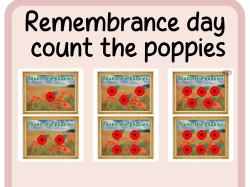 Remembrance- count to 10- count the poppies