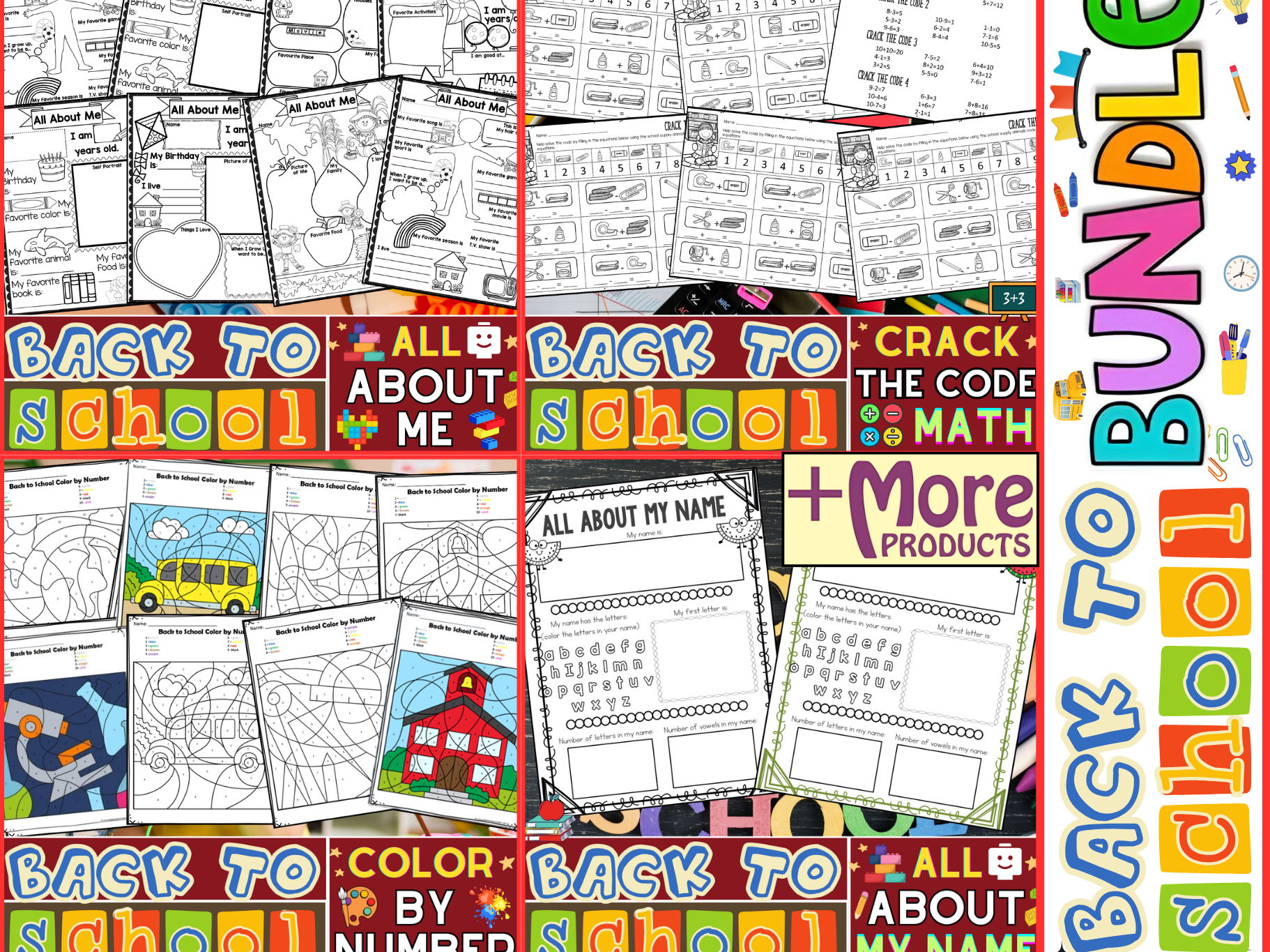 First Day Of Back to School Activities | All About Me, Bingo, Craft, Worksheets