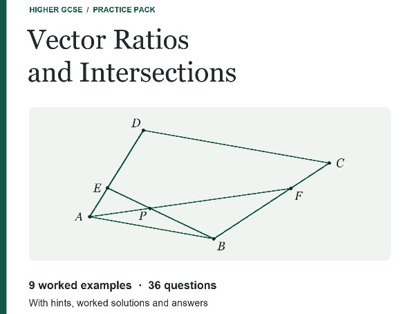 GCSE Vector Ratios and Intersections