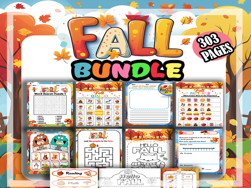 Fall Autumn Pumpkin Bundle Acitivites Coloring , Games, Hats for EYFS / Nursery / Reception