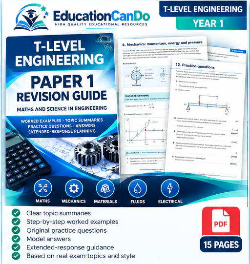 T-Level Engineering Year 1 – Paper 1 Revision Guide | Illustrated Study ...