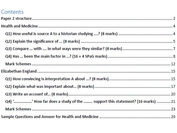 AQA GCSE History Paper 2 Exam Technique (Britain: Health & the People/Elizabethan England)