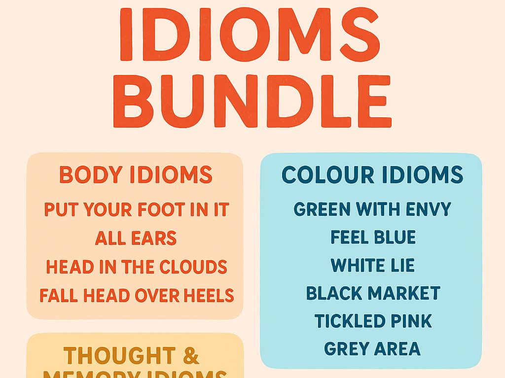 Idioms Mega Bundle (Body, Colours, Thought & Memory, Humour, Work)