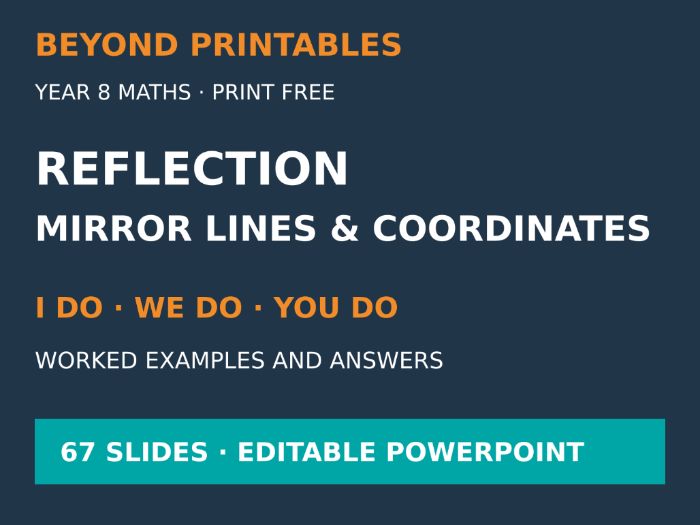 Reflection | I Do, We Do, You Do | Year 8 Maths | Print Free