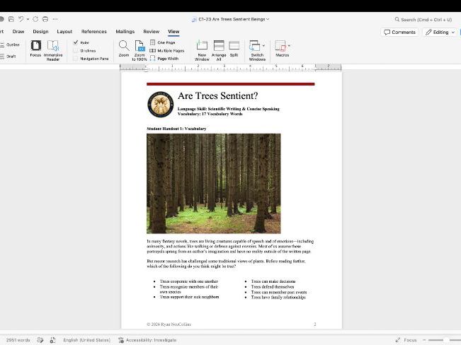 Are Trees Sentient? | Scientific Writing