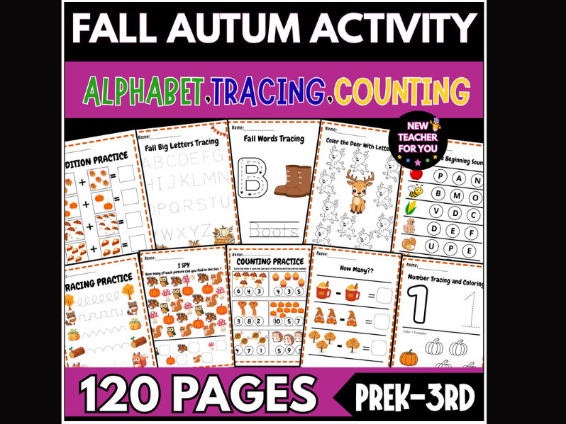Fall Preschool Math Alphabet Activities