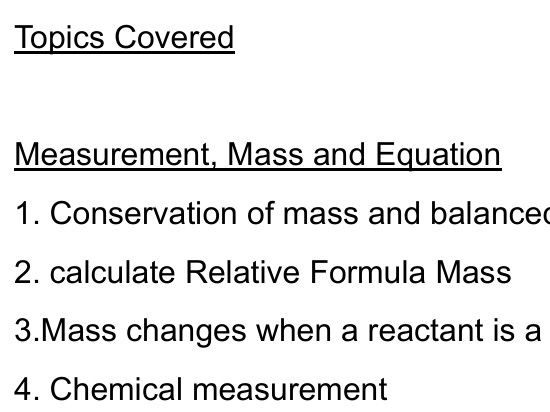 AQA GCSE Chemistry and Combined Science Topic 3 Quantitative Chemistry- Combined Science mastery boo