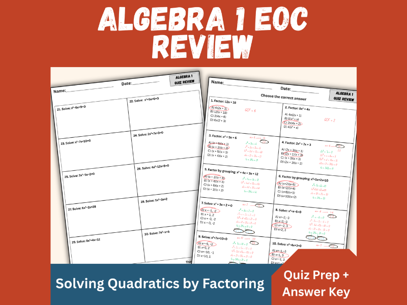 ALGEBRA 1 EOC REVIEW
