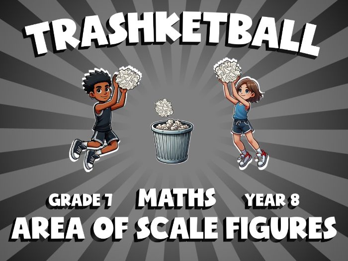 Area of Scale Figures TRASHKETBALL Maths Game | No-Prep Year 8 Review Activity