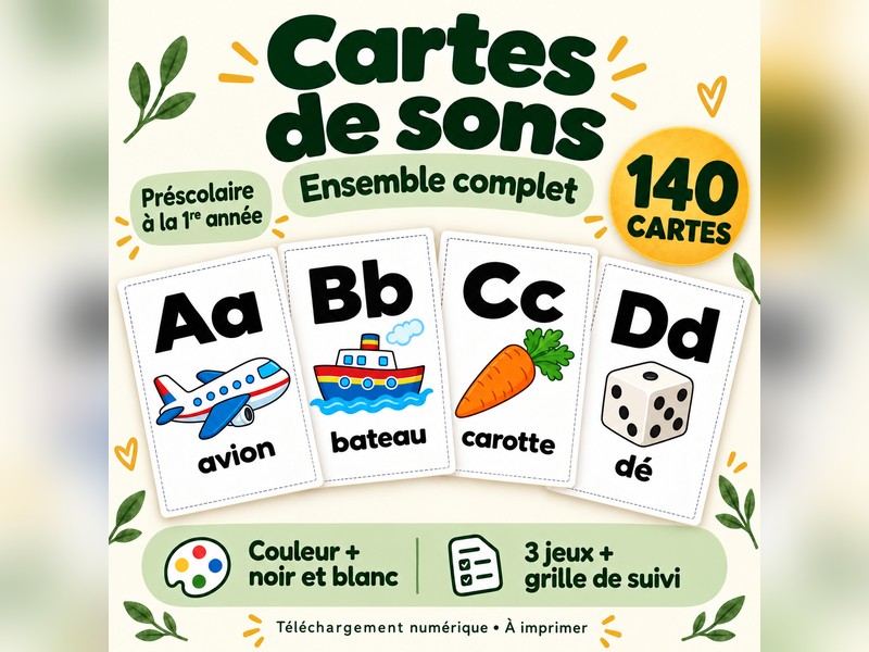 Cartes de sons - 140 cartes illustrées