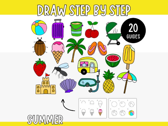 How to Draw Summer - 20 Step-by-Step Guides for Kids