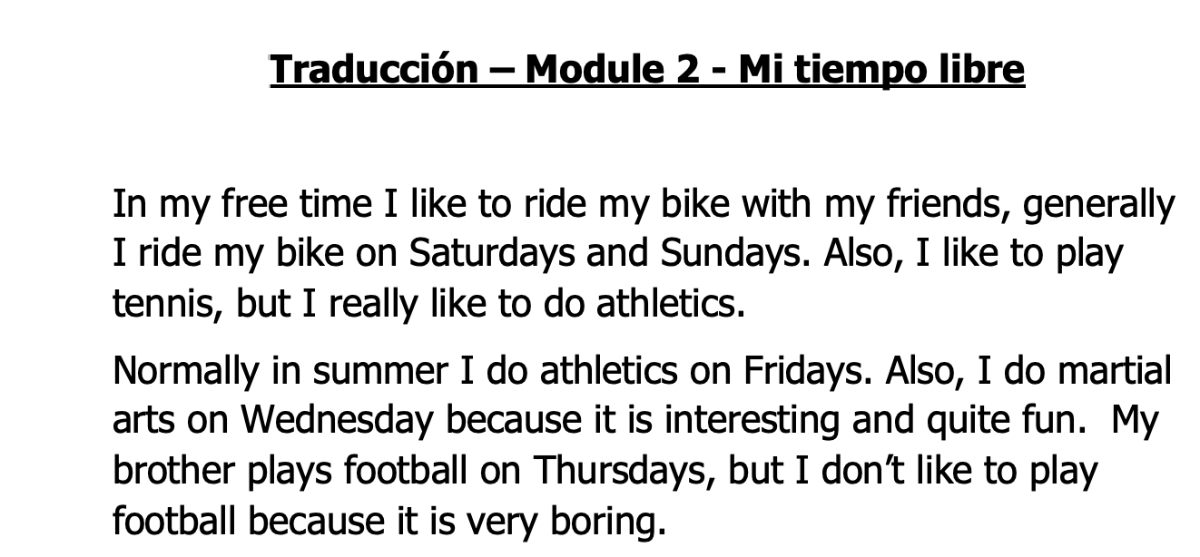 Viva 1 Module 2 'Mi tiempo libre' Complete chapter | Teaching Resources