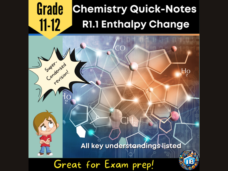 IB DP Chemistry R1.1 Enthalpy Changes: Condensed Topic Revision Notes - 2026