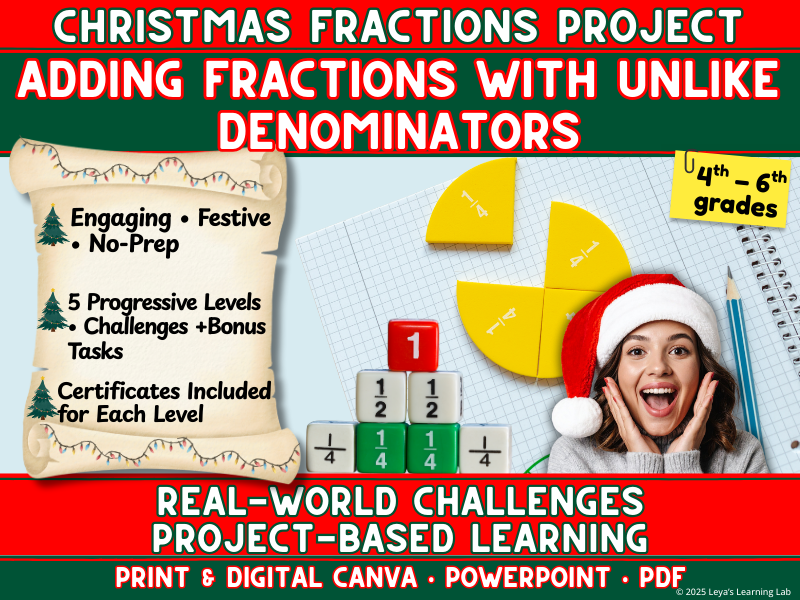 Christmas  Fractions PBL | Grades 4–6