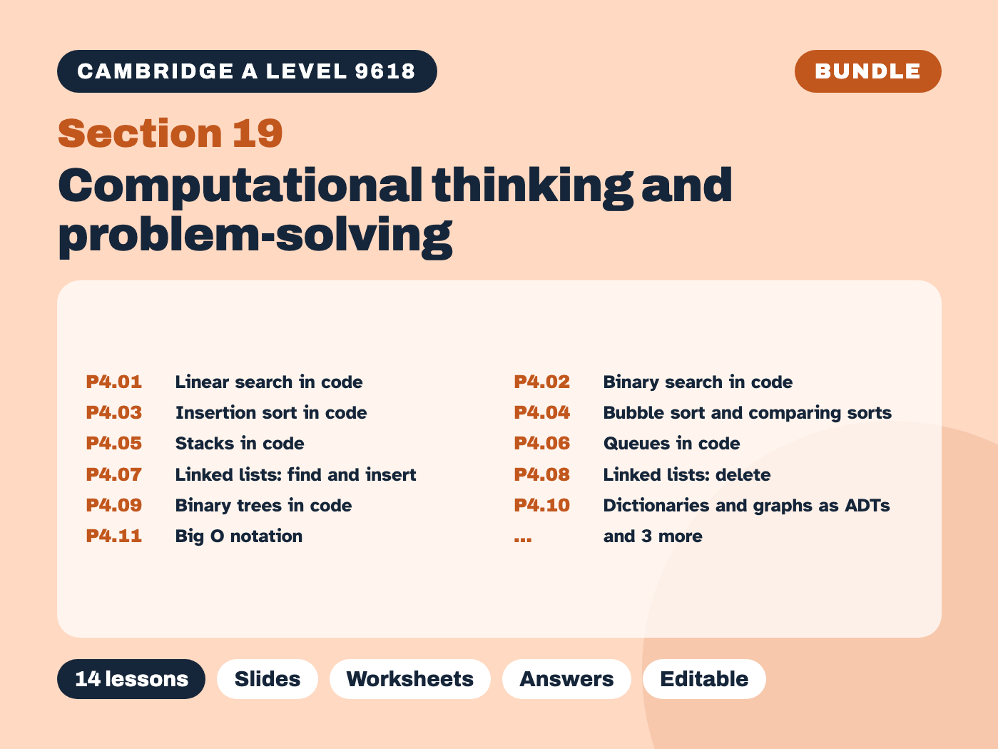 Cambridge A Level Computer Science 9618 – Section 19 Computational thinking and problem-solving (14