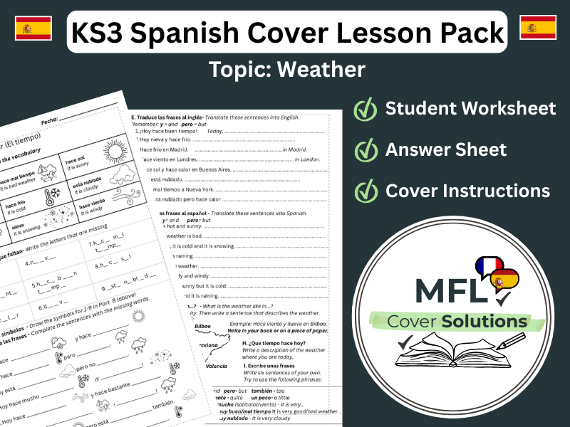 KS3 Spanish Cover Lesson- Weather (El tiempo)