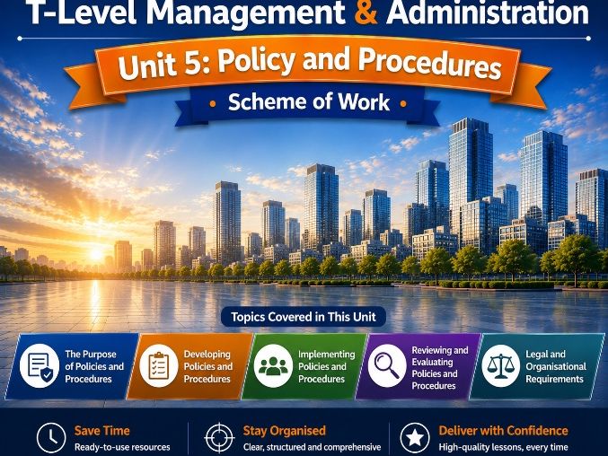 T-Level Management & Administration Unit 5 Policy and Procedures Scheme of Work