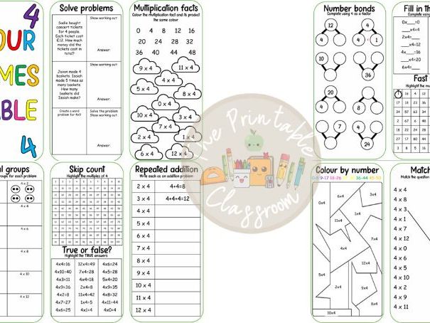 x4 maths leaflet/booklet activity booklet