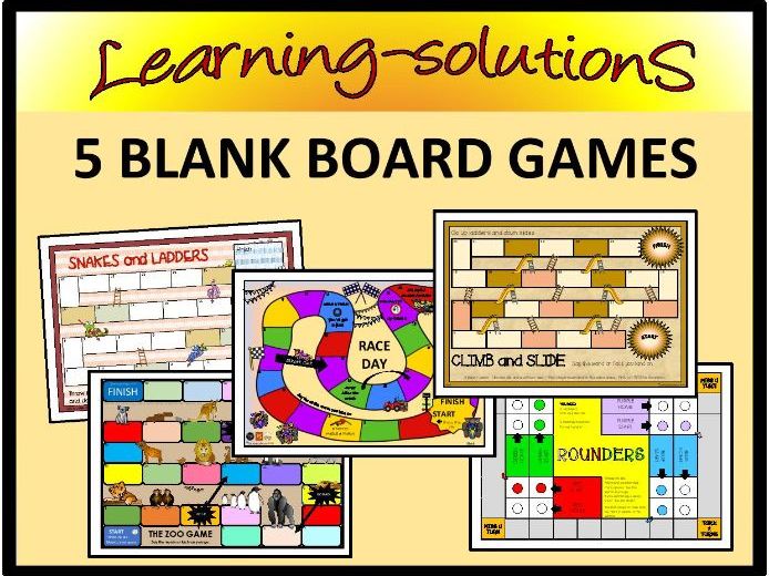 5 BLANK BOARD GAMES - Differentiate - Fun Practice