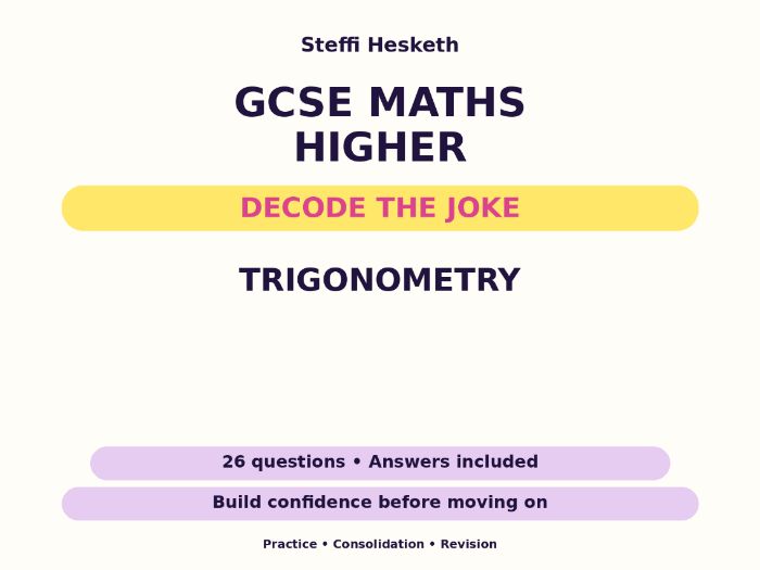 Trigonometry | GCSE Decode the Joke + Answers