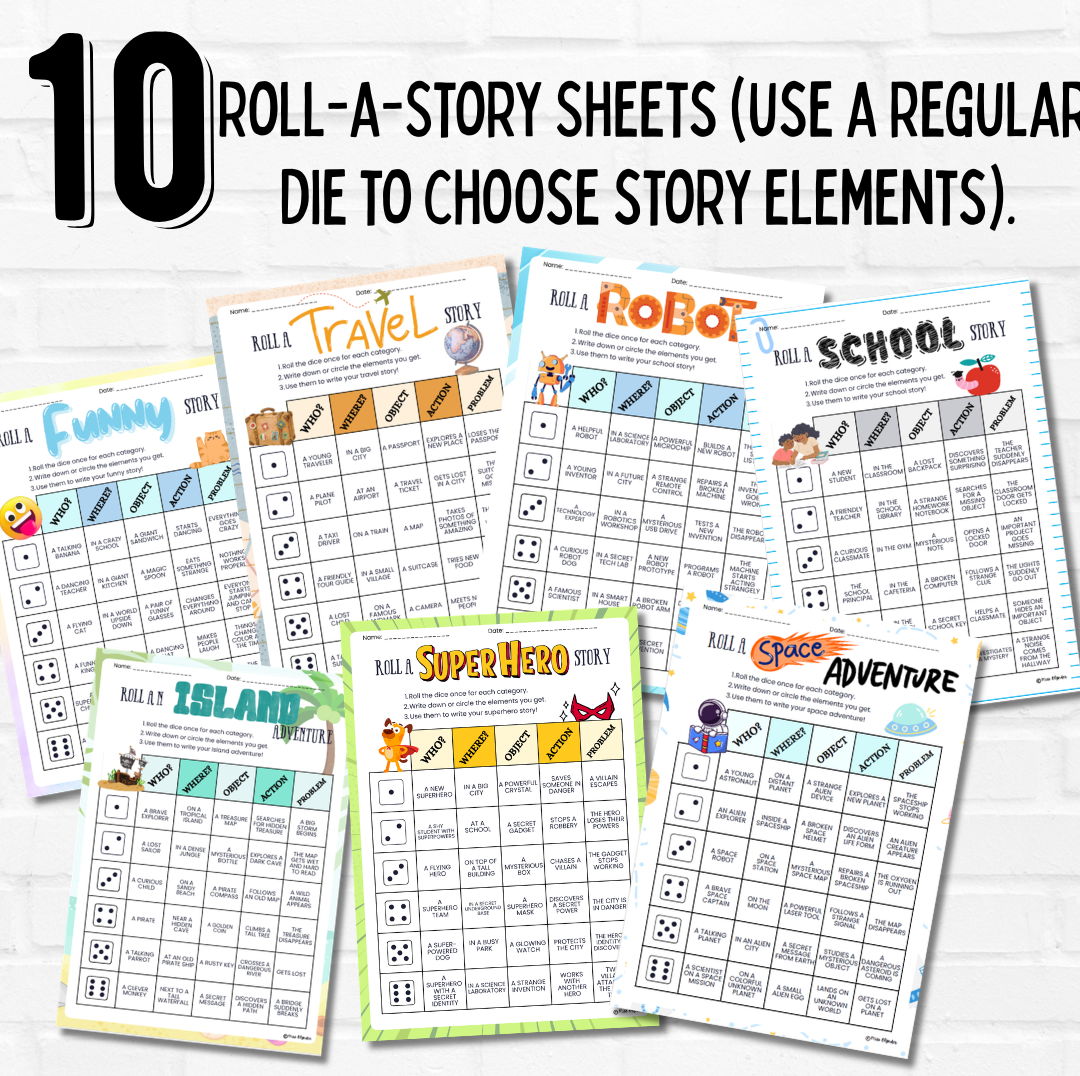 Roll a Story ESL Bundle | Creative Writing Dice Game | Speaking & Writing Activity | KS2 / Upper Elementary