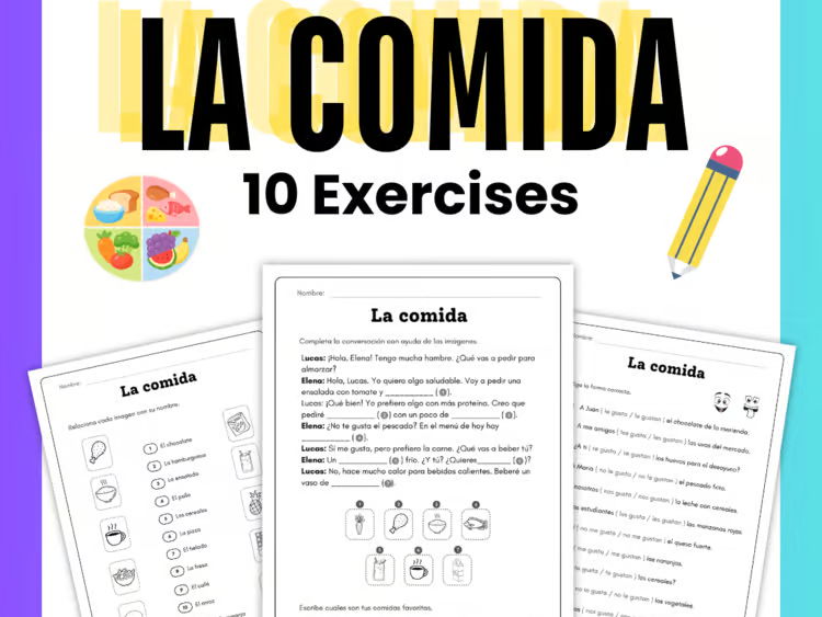 Spanish Food Activities | La Comida En Español | Spanish Food Vocabulary