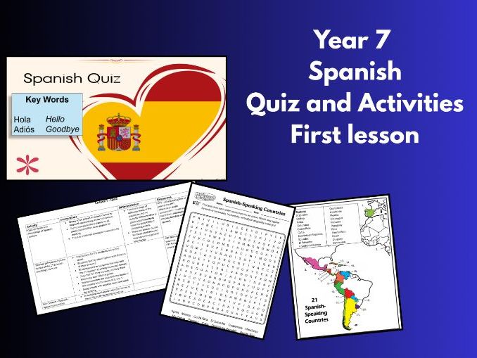 Spanish Quiz & Activities: Year 7 first lesson
