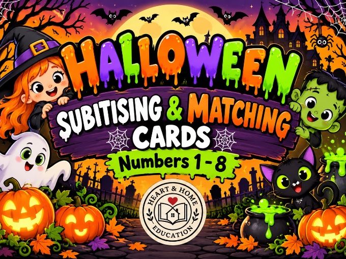 Halloween Subitising and Matching Game (1-8)