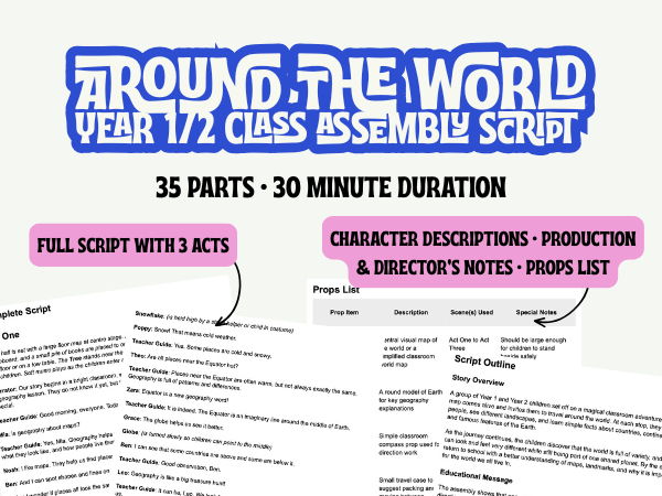 KS1 Around the World Assembly Script